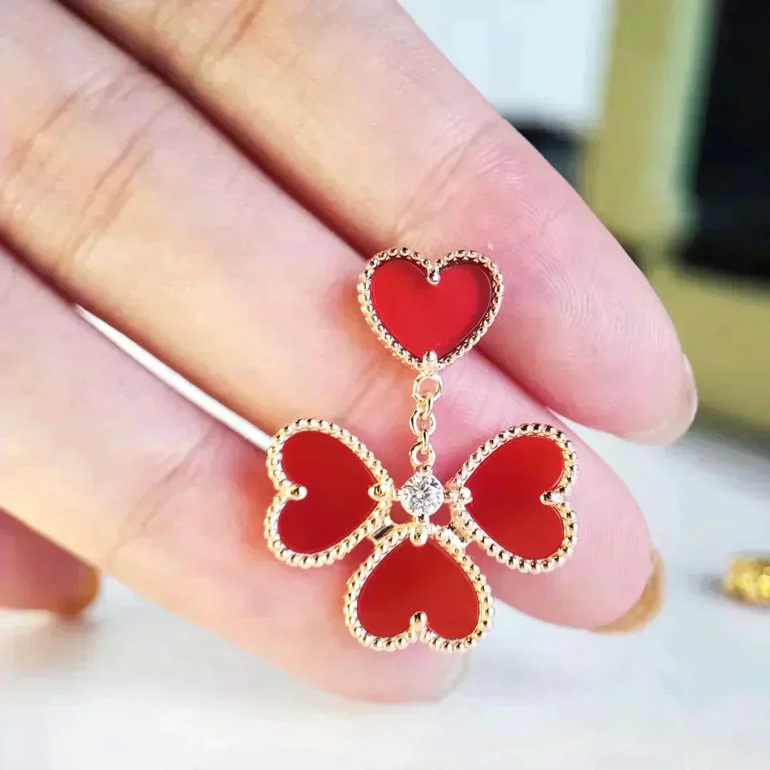 [AuraEcho]SWEET CLOVER CARNELIAN EARRINGS