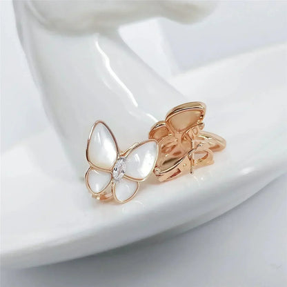 [AuraEcho]BUTTERFLY MOP DIAMOND EARRINGS