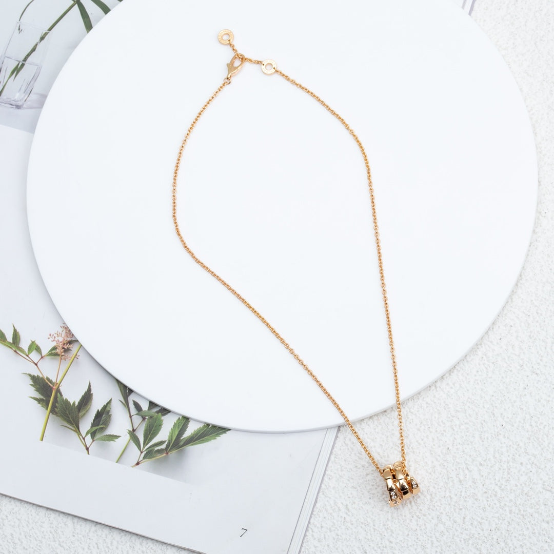 [AuraEcho]SERPENTI PINK GOLD NECKLACE DIAMOND