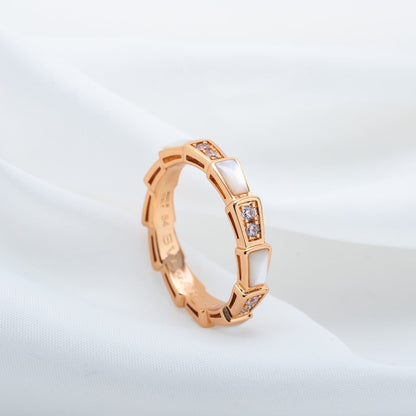 [AuraEcho]SERPENTI RING PINK GOLD DIAMOND MOP 3MM