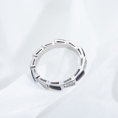 [AuraEcho]SERPENTI RING SILVER  DIAMOND BLACK MOP 3MM