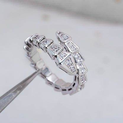 [AuraEcho]SERPENTI RING SILVER DIAMOND PAVED 4MM