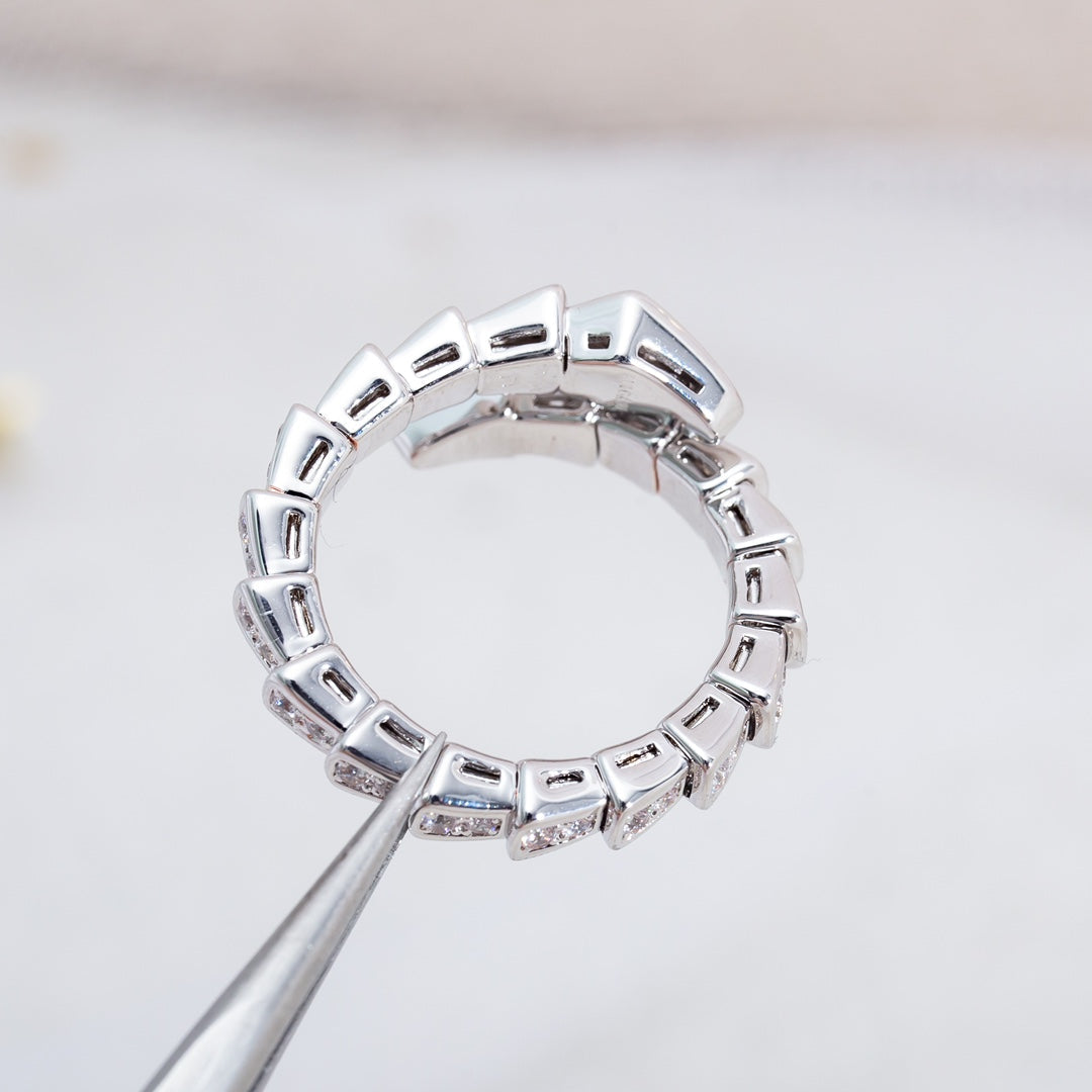 [AuraEcho]SERPENTI RING SILVER DIAMOND PAVED 4MM