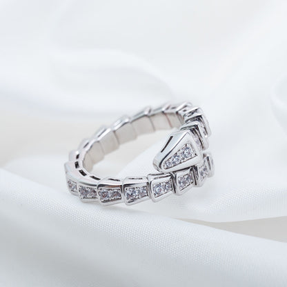 [AuraEcho]SERPENTI RING SILVER DIAMOND PAVED 4MM