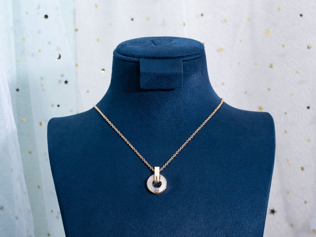 [AuraEcho]GARI NECKLACE PINK GOLD MOP