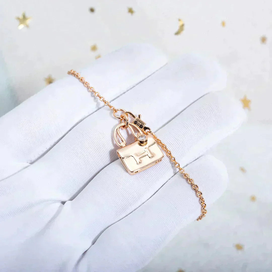 [AuraEcho]AMULETTE PEDANT ROSE GOLD NECKLACE