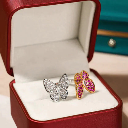 [AuraEcho]TWIN BUTTERFLY DIAMOND RING