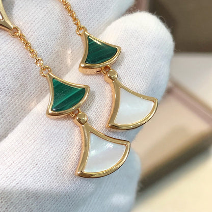 [AuraEcho]DREAM EARRINGS 3 MOTIFS MALACHITE MOP PINK GOLD