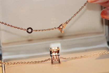 [AuraEcho]ZERO 1 ROCK PEDANT PINK GOLD BLACK NECKLACE