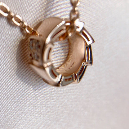 [AuraEcho]SERPENTI PEDANT DIAMOND PINK GOLD NECKLACE