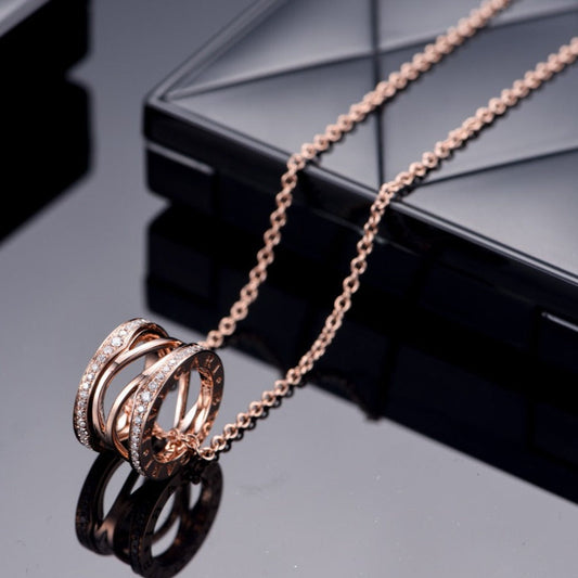 [AuraEcho]ZERO 1 PINK GOLD DIAMOND OPEN NECKLACE