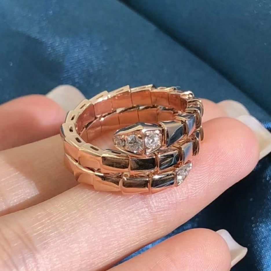 [AuraEcho]SERPENTS DOUBLE ROW DIAMOND RING