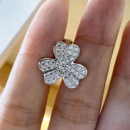 [AuraEcho]CLOVER COMOS DIAMOND EARRINGS SILVER
