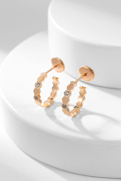 [AuraEcho]BEE LOVE DIAMOND HOOP EARRINGS