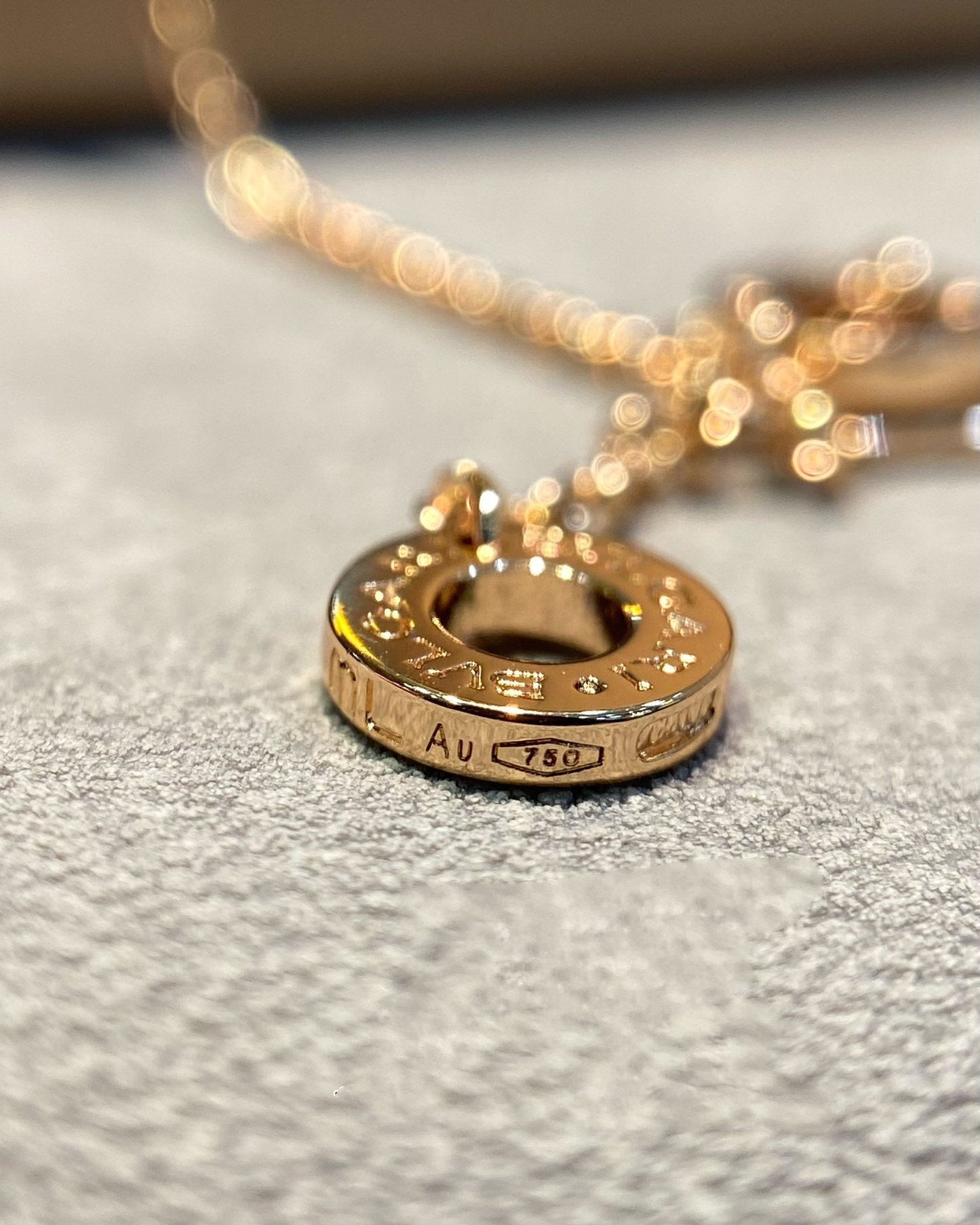 [AuraEcho]DREAM MOP DIAMOND PAVED PINK GOLD NECKLACE