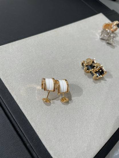 [AuraEcho]ZERO 1 PINK GOLD CERAMIC EARRINGS