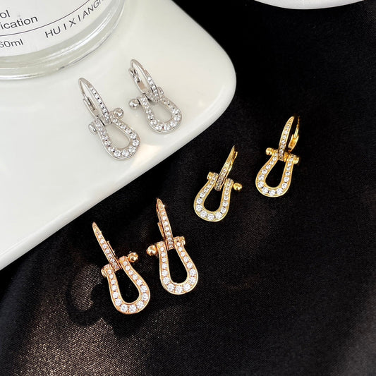 [AuraEcho]FORCE 10 FULL DIAMOND DROP EARRINGS MEDIUM MODEL
