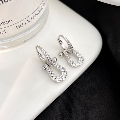 [AuraEcho]FORCE 10 FULL DIAMOND DROP EARRINGS MEDIUM MODEL