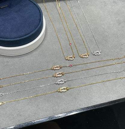 [AuraEcho]FORCE 10 DIAMOND PINK GOLD NECKLACE