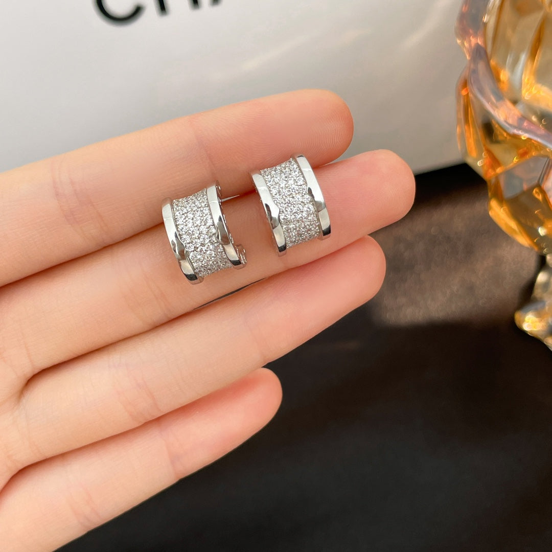 [AuraEcho]ZERO 1 DIAMOND PAVED EARRINGS