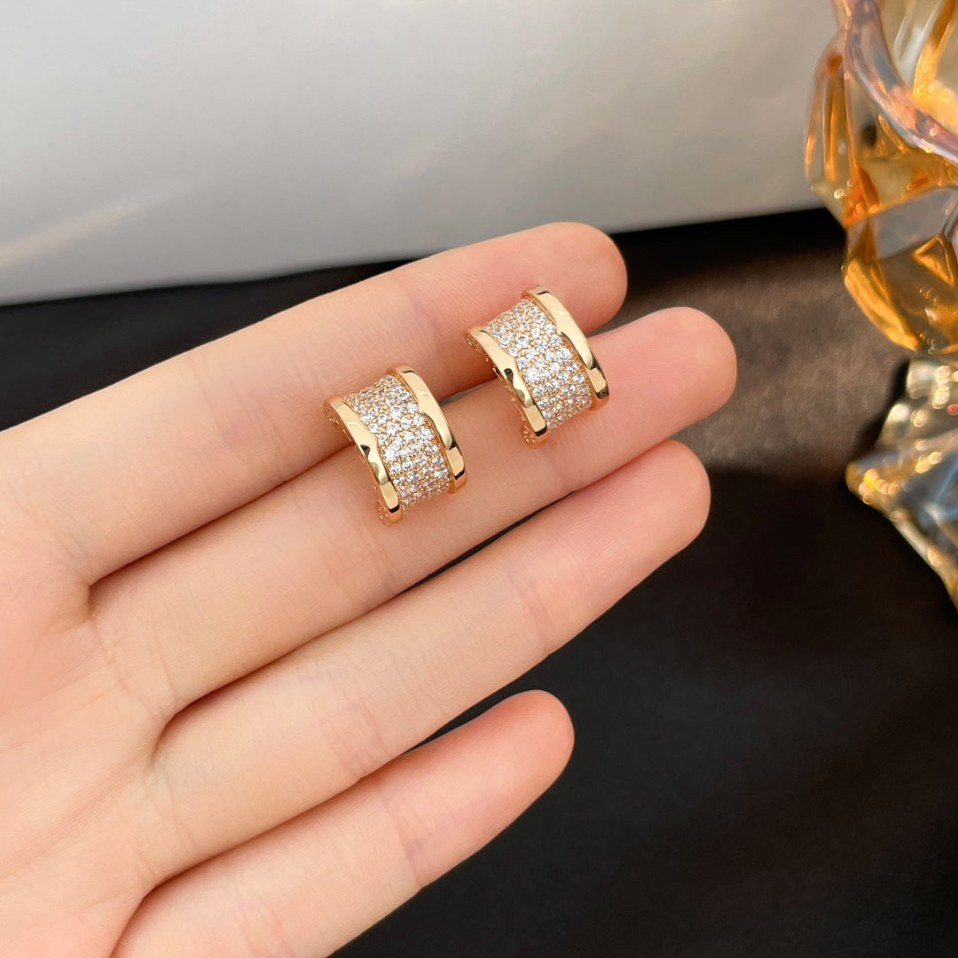 [AuraEcho]ZERO 1 DIAMOND PAVED EARRINGS