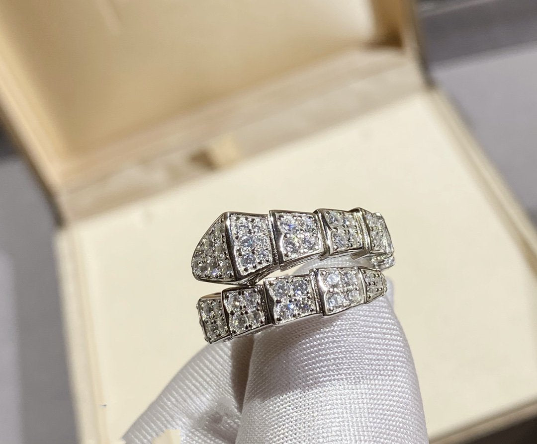 [AuraEcho]SERPENTI RING SILVER DIAMOND PAVED