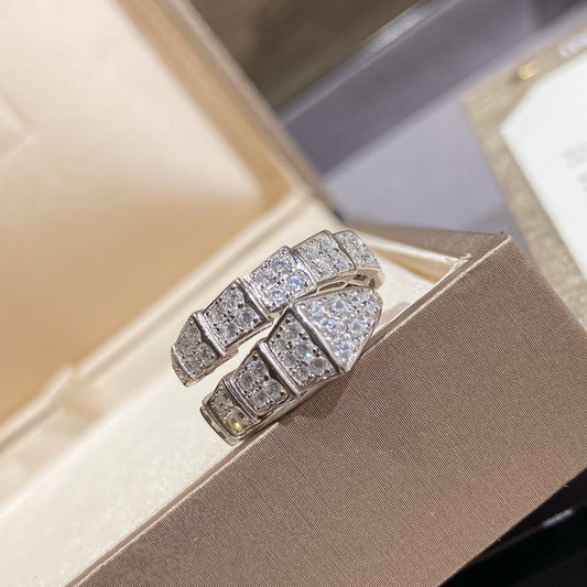 [AuraEcho]SERPENTI RING SILVER DIAMOND PAVED