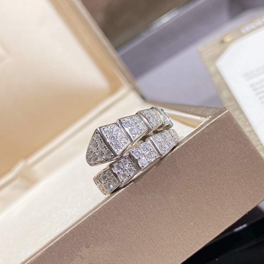 [AuraEcho]SERPENTI RING SILVER DIAMOND PAVED