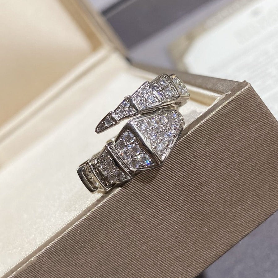 [AuraEcho]SERPENTI LARGE RING SILVER DIAMOND PAVED