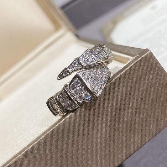 [AuraEcho]SERPENTI LARGE RING SILVER DIAMOND PAVED