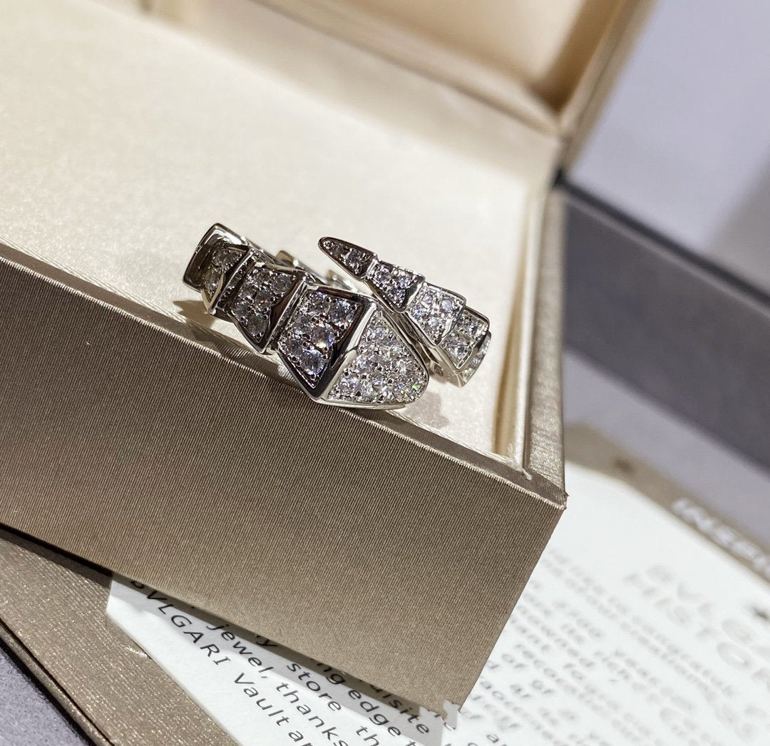 [AuraEcho]SERPENTI LARGE RING SILVER DIAMOND PAVED