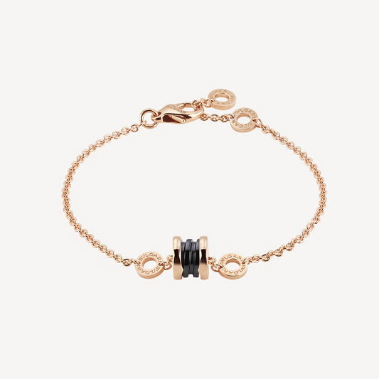 [AuraEcho]ZERO 1 SOFT PINK GOLD AND BLACK CERAMIC BRACELET