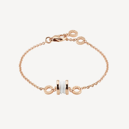 [AuraEcho]ZERO 1 SOFT PINK GOLD AND WHITE CERAMIC BRACELET