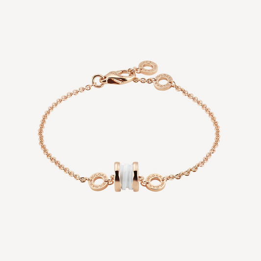 [AuraEcho]ZERO 1 SOFT PINK GOLD AND WHITE CERAMIC BRACELET