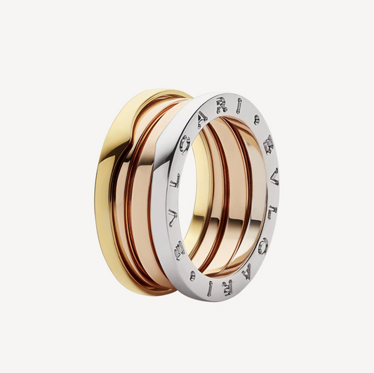 [AuraEcho]ZERO 1 THREE-BAND ROSE WHITE AND YELLOW RING