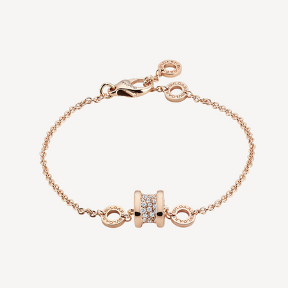 [AuraEcho]ZERO 1 SOFT PINK GOLD WITH PAVED DIAMONDS ON THE SPIRAL BRACELET