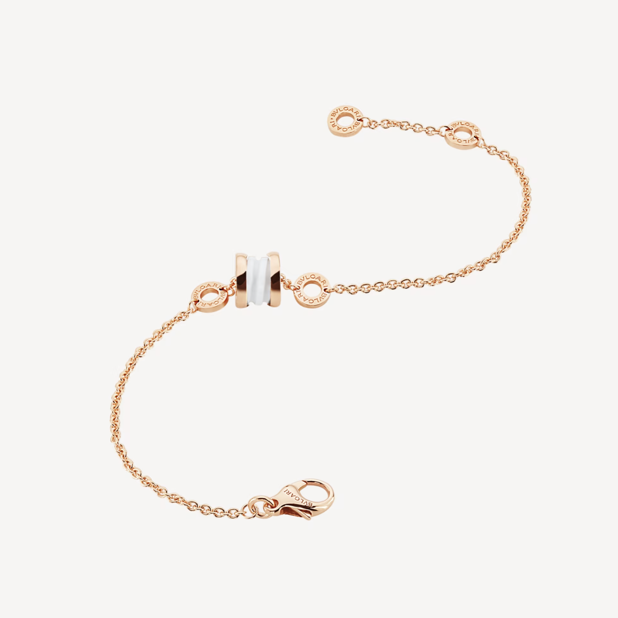 [AuraEcho]ZERO 1 SOFT PINK GOLD AND WHITE CERAMIC BRACELET