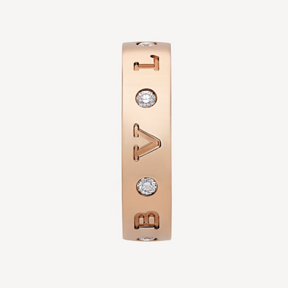 [AuraEcho]ZERO 1 ESSENTIAL PINK GOLD BAND WITH DIAMONDS RING