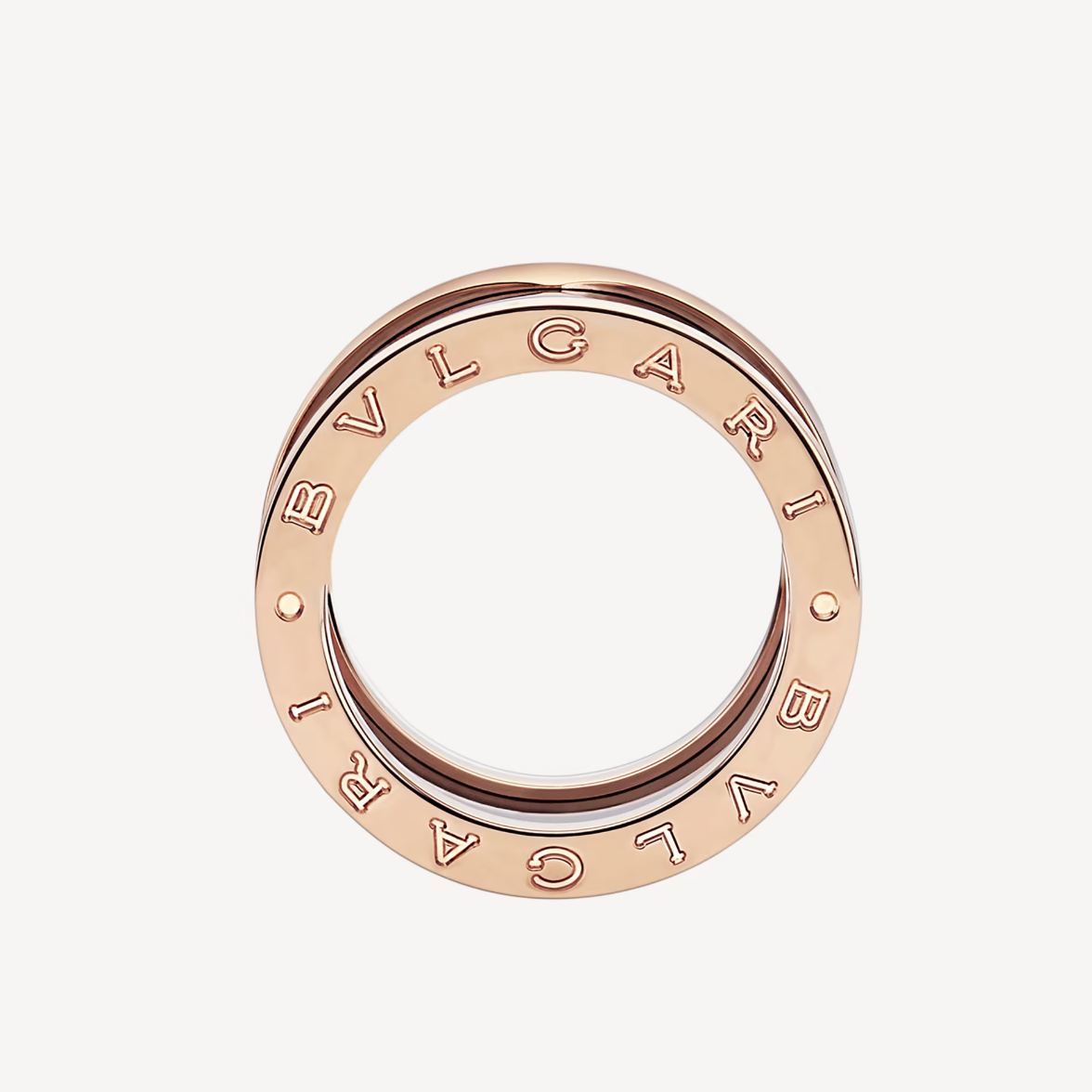 [AuraEcho]ZERO 1 FOUR-BAND LOOPS AND BLACK CERAMIC SPIRAL PINK GOLD RING