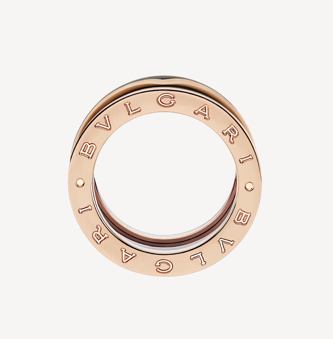 [AuraEcho]ZERO 1 TWO-BAND WITH MATTE BLACK CERAMIC PINK GOLD RING