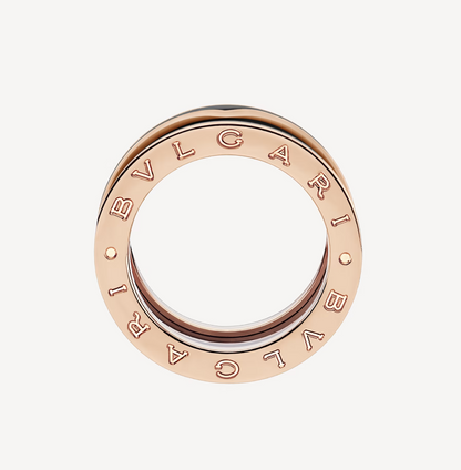 [AuraEcho]ZERO 1 TWO-BAND WITH MATTE BLACK CERAMIC PINK GOLD RING