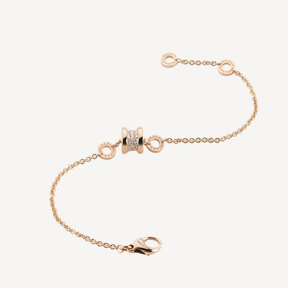 [AuraEcho]ZERO 1 SOFT PINK GOLD WITH PAVED DIAMONDS ON THE SPIRAL BRACELET
