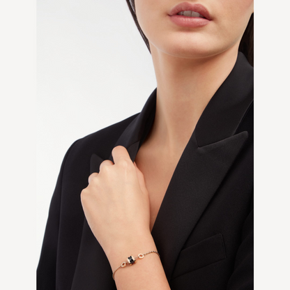 [AuraEcho]ZERO 1 SOFT PINK GOLD AND BLACK CERAMIC BRACELET