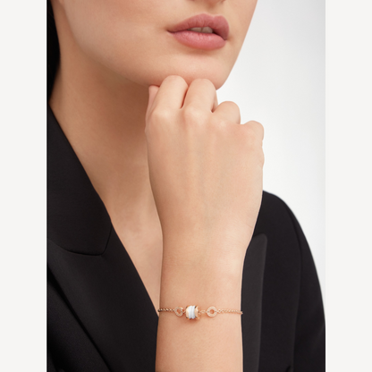 [AuraEcho]ZERO 1 SOFT PINK GOLD AND WHITE CERAMIC BRACELET