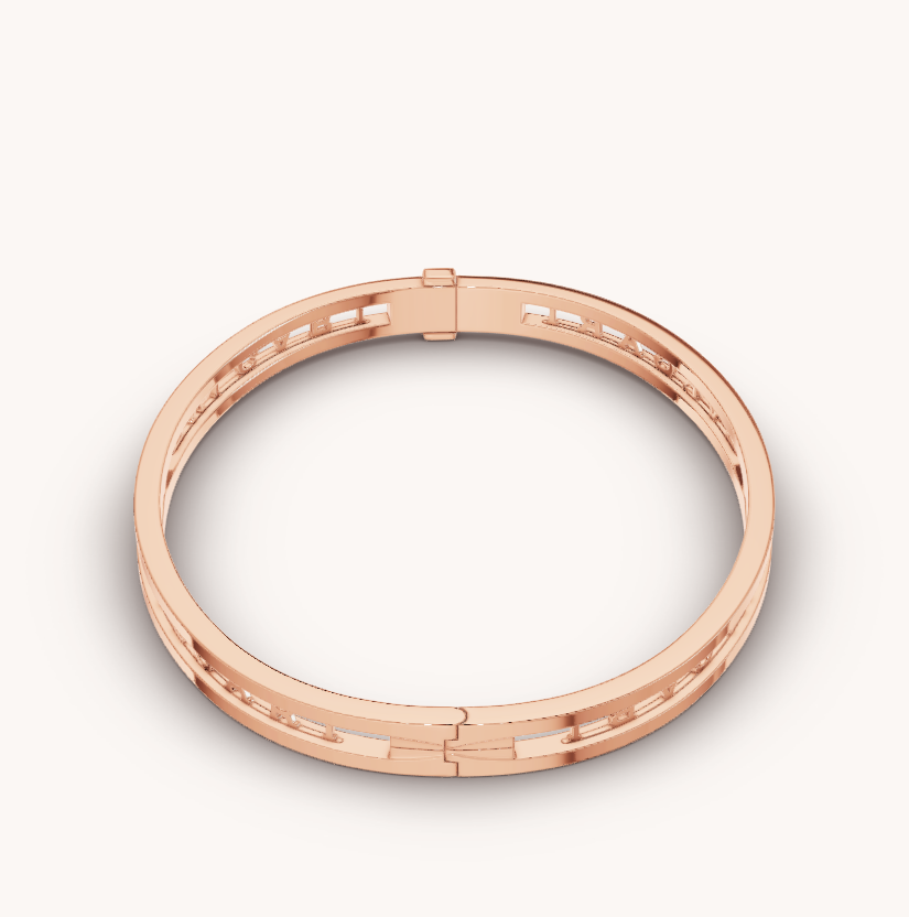 [AuraEcho]ZERO 1 SPIRAL LOGO PINK GOLD BRACELET