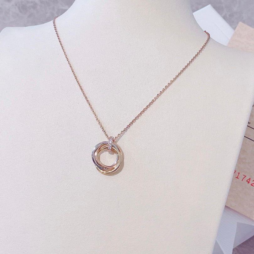 [AuraEcho]TRINITY NECKLACE GOLD  DIAMONDS