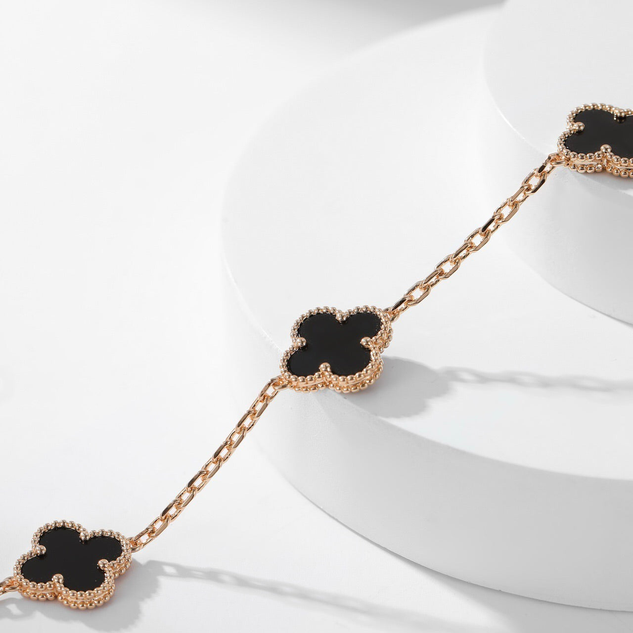 [AuraEcho]CLOVER 10 MOTIFS ONYX NECKLACE