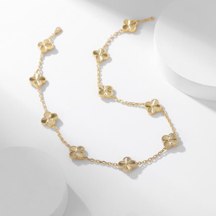[AuraEcho]CLOVER 10 MOTIFS LASER NECKLACE