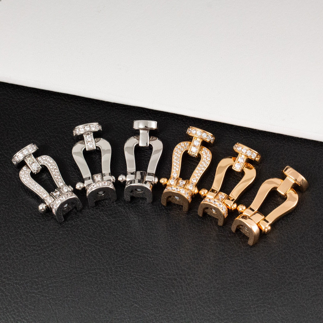 [AuraEcho]FORCE LARGE HORSESHOE HALF DIAMOND BRACELET GOLD