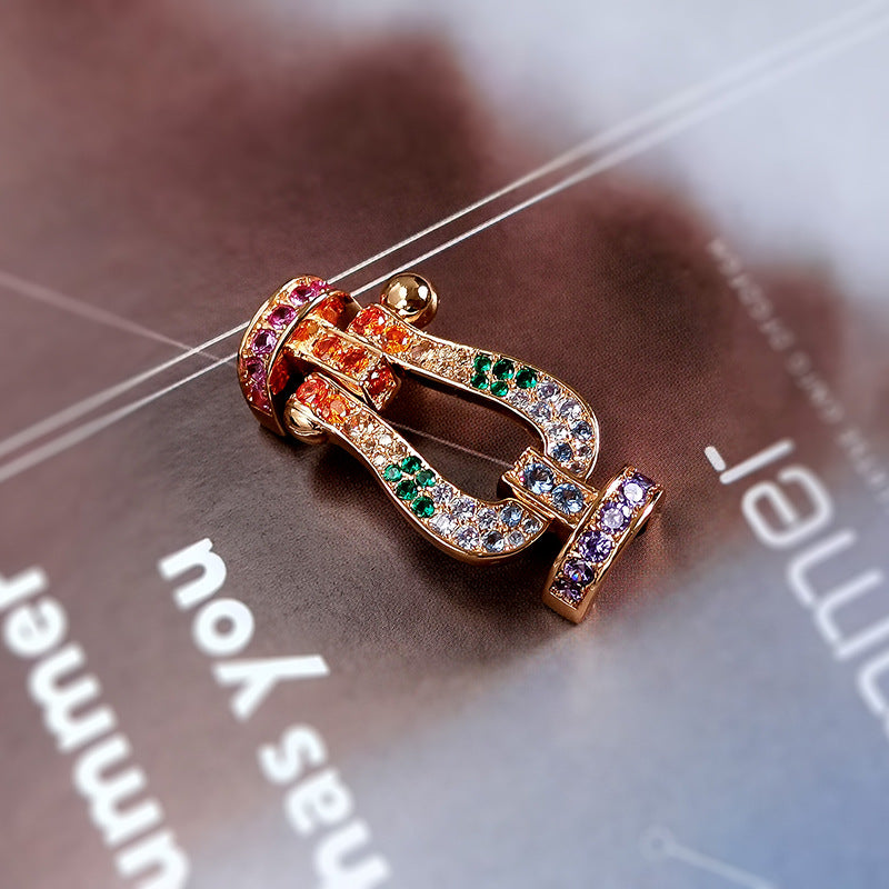 [AuraEcho]FORCE LARGE HORSESHOE  COLORED DIAMOND BRACELET ROSE GOLD